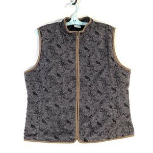 Columbia Gray River Resort Vest Jacket Women's XL Paisley Zip Front